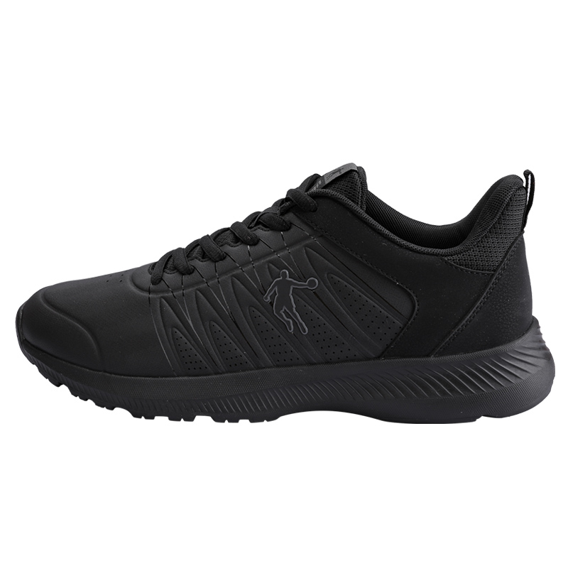 QIAODAN Cushioning Slip Resistant Abrasion Resistant Low top Running Shoes Men’s Black Gray