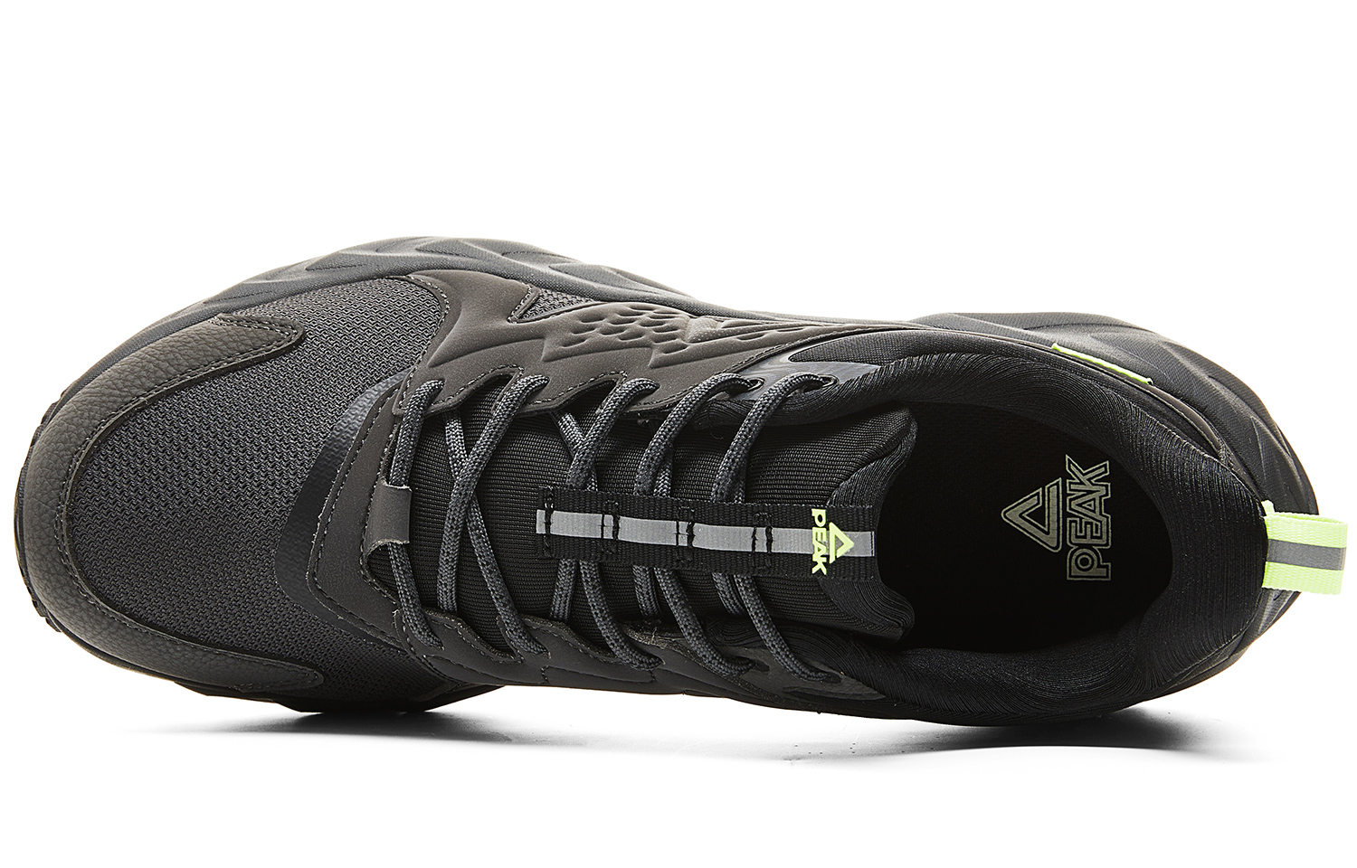 PEAK Cushioning Slip Resistant Abrasion Resistant Breathable Low top Running Shoes Men’s Dark Gray Black