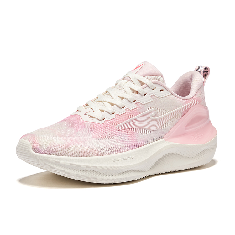 Erke Cushioning Breathable Rebound Low top Sprint Running Shoes Women’s Microcrystal Lotus Petal Pink