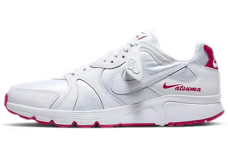 Nike Atsuma Sports Cushioning Breathable Abrasion Resistant Slip Resistant Low top Running Shoes Men's White Red