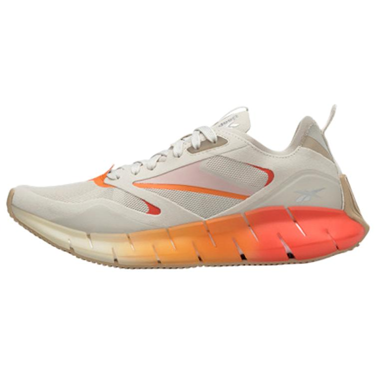 Женские кроссовки Reebok Zig Kinetica (бело-оранжевые)