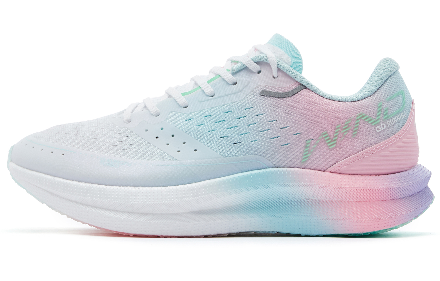 Jordan Strong Wind 1.0 Professional Marathon Racing Training Fabric Shock Absorbing Anti-Slip Wear-Resistant Low-top Running Shoes Women's Blue Pink