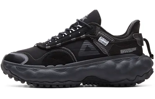 PEAK Running Shoes Men's Low Top Black Dark Gray