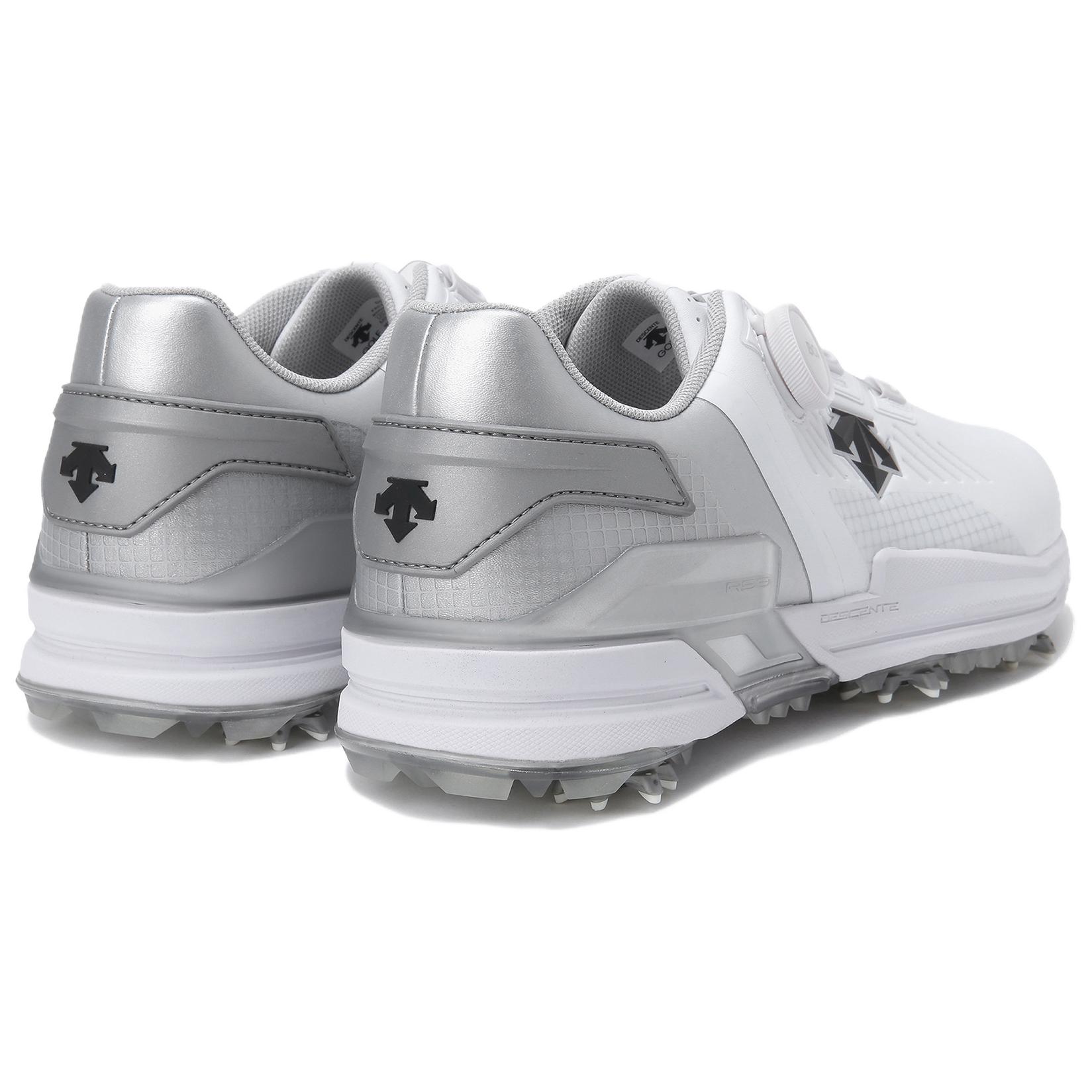 DESCENTE SWINGER BOA Soft And Comfortable Slip Resistant Slip Resistant Low top Golf Shoes Men’s White Silver