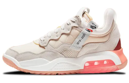 Jordan MA2 Trendy Sports Suede Fabric Synthetic Leather TPU Shock Absorbing Anti-Slip Wear-Resistant Wrapped Support Low-top Air Cushion Casual Running Shoes Women's Off-White Pink