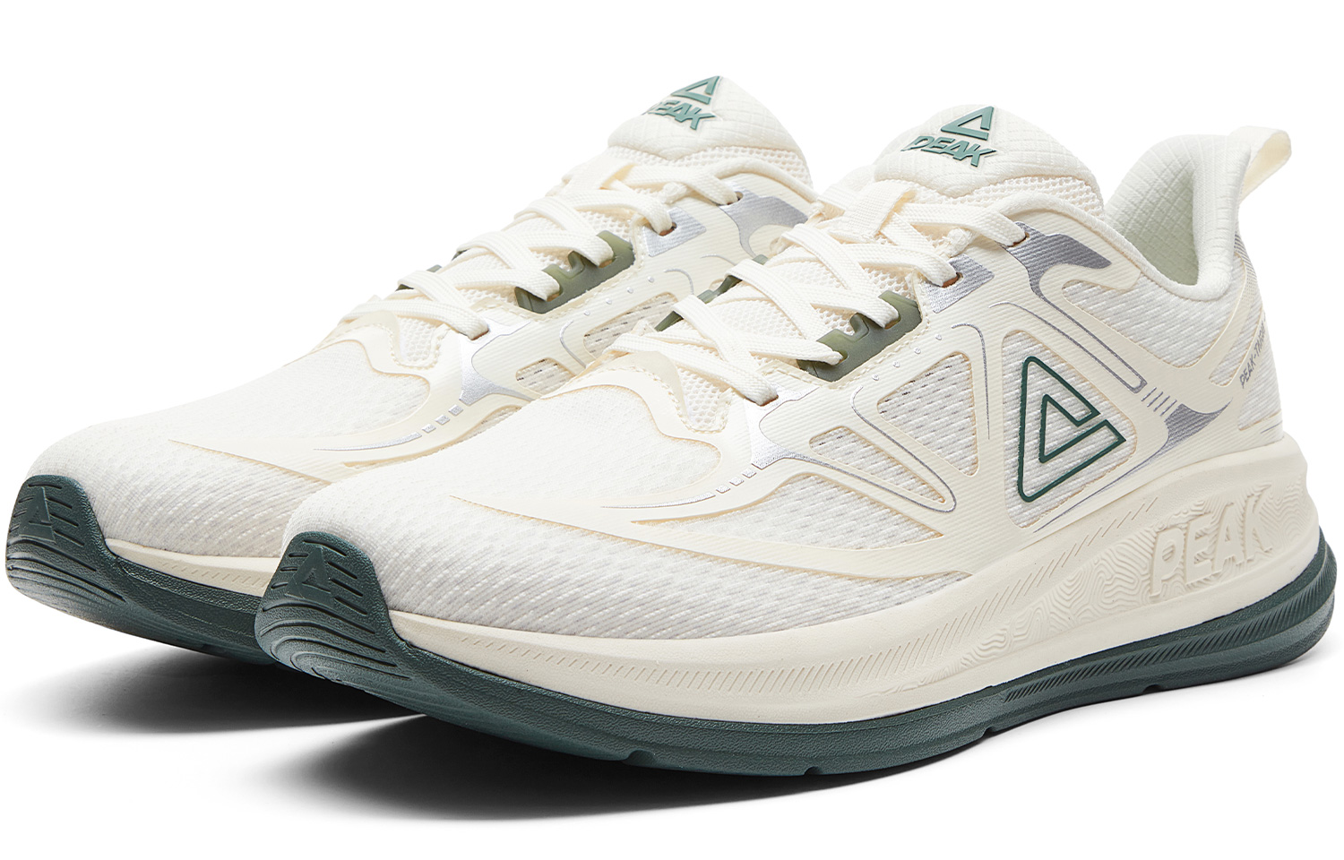PEAK 24 Hours1.0 Cushioning Breathable Lightweight Rebound Low top Running Shoes Women’s Canvas White