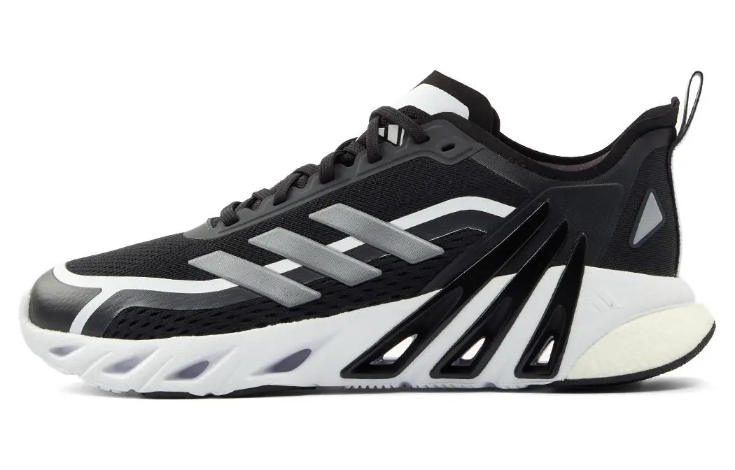 Adidas Rubber Cushioning Slip Resistant Abrasion Resistant Breathable Low top Running Shoes Unisex Black White
