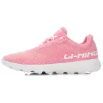 Li Ning Cushioning Slip Resistant Abrasion Resistant Breathable Lightweight Low top Running Shoes Women's Pink White