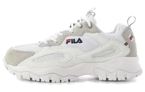 FILA Comfortable Round Toe Abrasion Resistant Breathable Low top Running Shoes Women's White