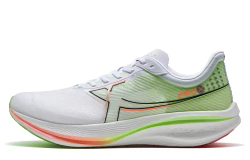 Xtep 260X 1.0 professional wear-resistant breathable support lightweight rebound low-top carbon plate, XTEP ACE midsole technology marathon training racing running shoes men's white green orange