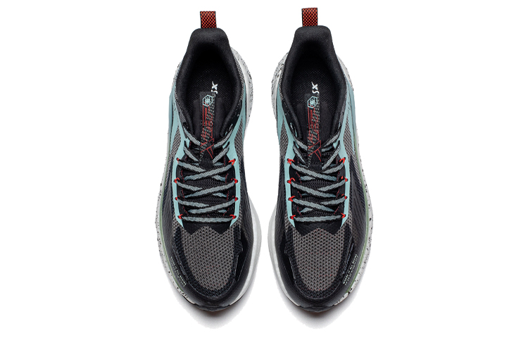 XTEP Cushioning Slip Resistant Abrasion Resistant Running Shoes Men’s Black Gray Blue