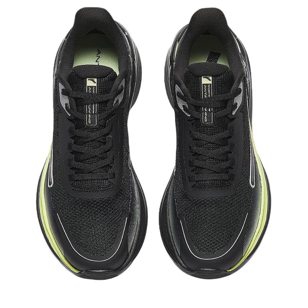 Anta City Cushioning Lightweight Low top Casual Running Shoes Men’s Black Green Silver