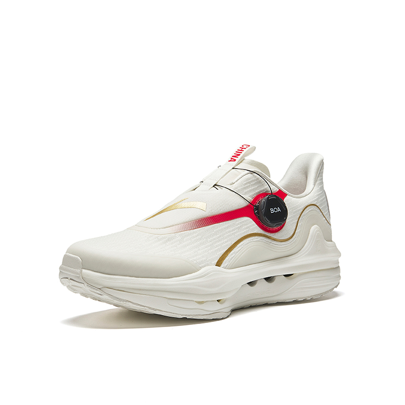 Anta Champion All Weather Collection Fabric Cushioning Slip Resistant Low top Running Shoes Men’s Ivory White