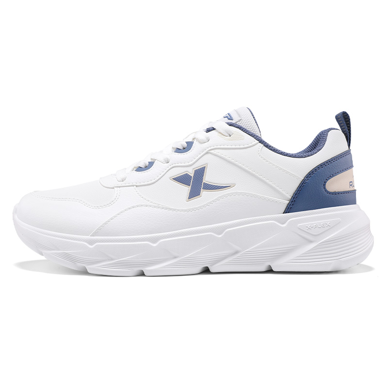 XTEP Cushioning Abrasion Resistant Support Low top Casual Running Shoes Men's Sail White Gray Navy Blue