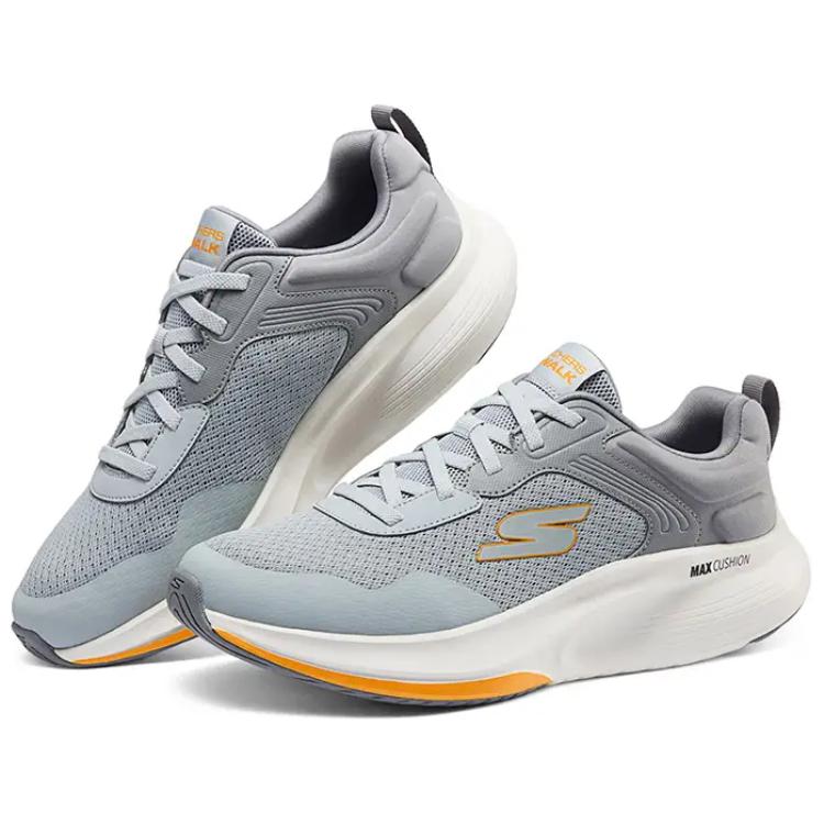 Skechers Textile, Synthetic Leather Low top Running Shoes Men’s Light Gray