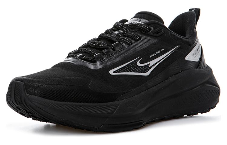 Erke Cushioning, Wear Resistant Low top Casual Running Shoes Men’s Black Silver