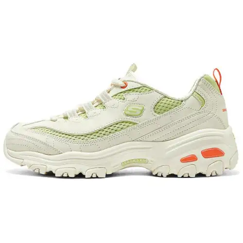 Skechers DLITES Low top Casual Shoes Women's Beige Green Orange