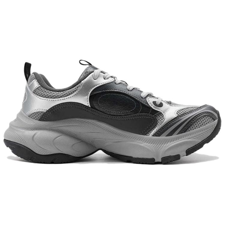 PEAK Cushioning Slip Resistant Rebound Low top Casual Running Shoes Unisex Silver Gray