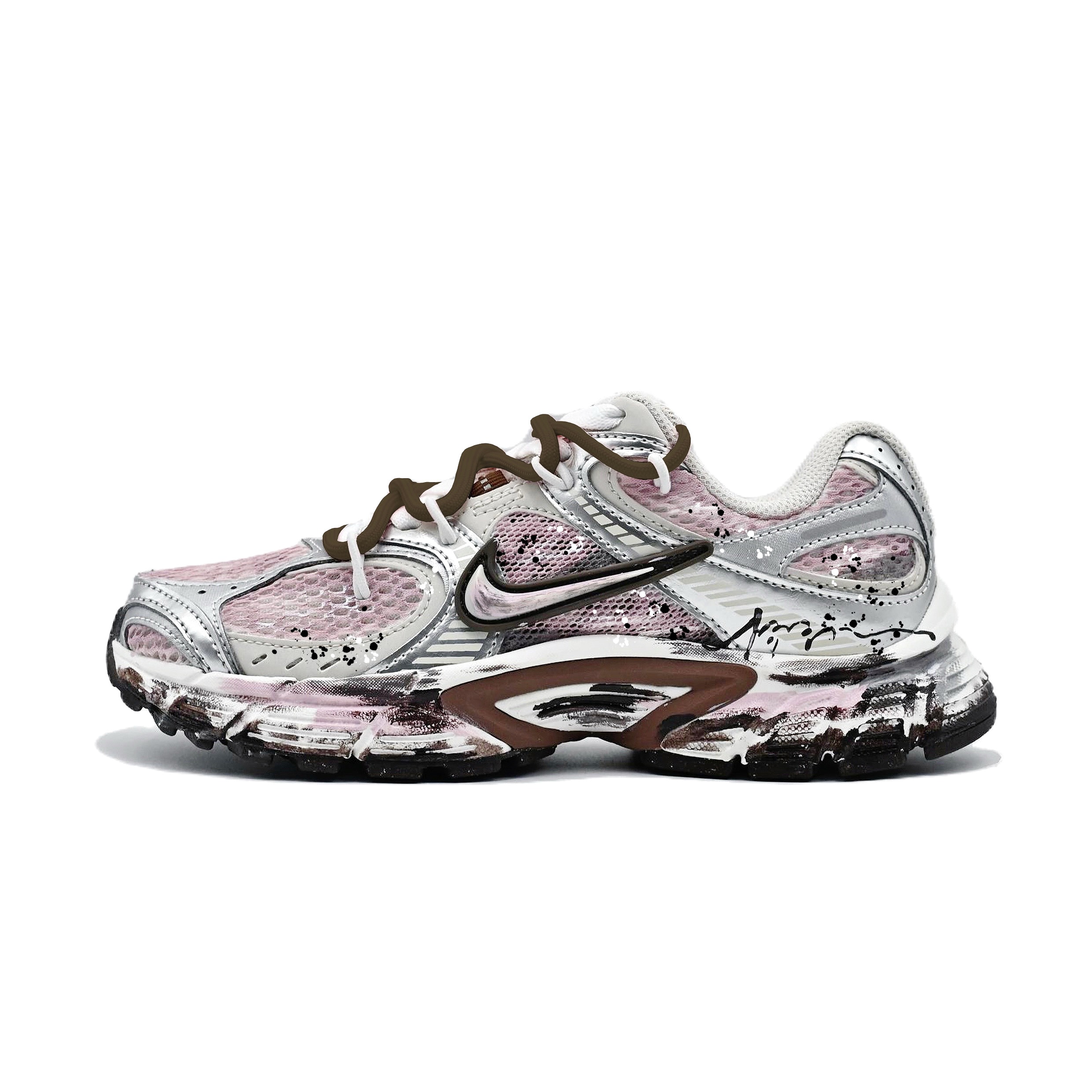 Nike V5 RNR Abrasion Resistant Low top Running Shoes Women’s Silver Pink