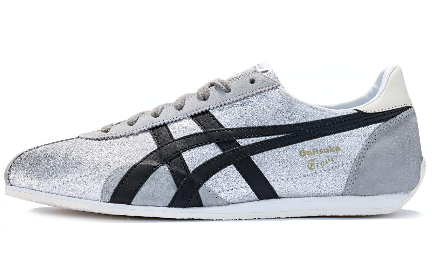 Onitsuka Tiger Runspark Cushioning Low top Marathon Running Shoes Unisex Silver Black