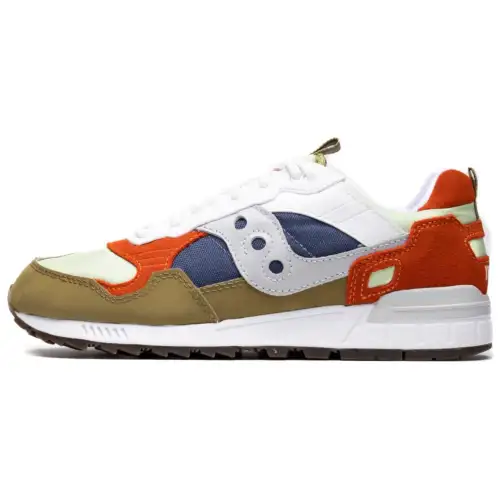 Saucony Shadow 5000 Comfortable Round Toe Abrasion Resistant Low top Running Shoes Men's Green Orange