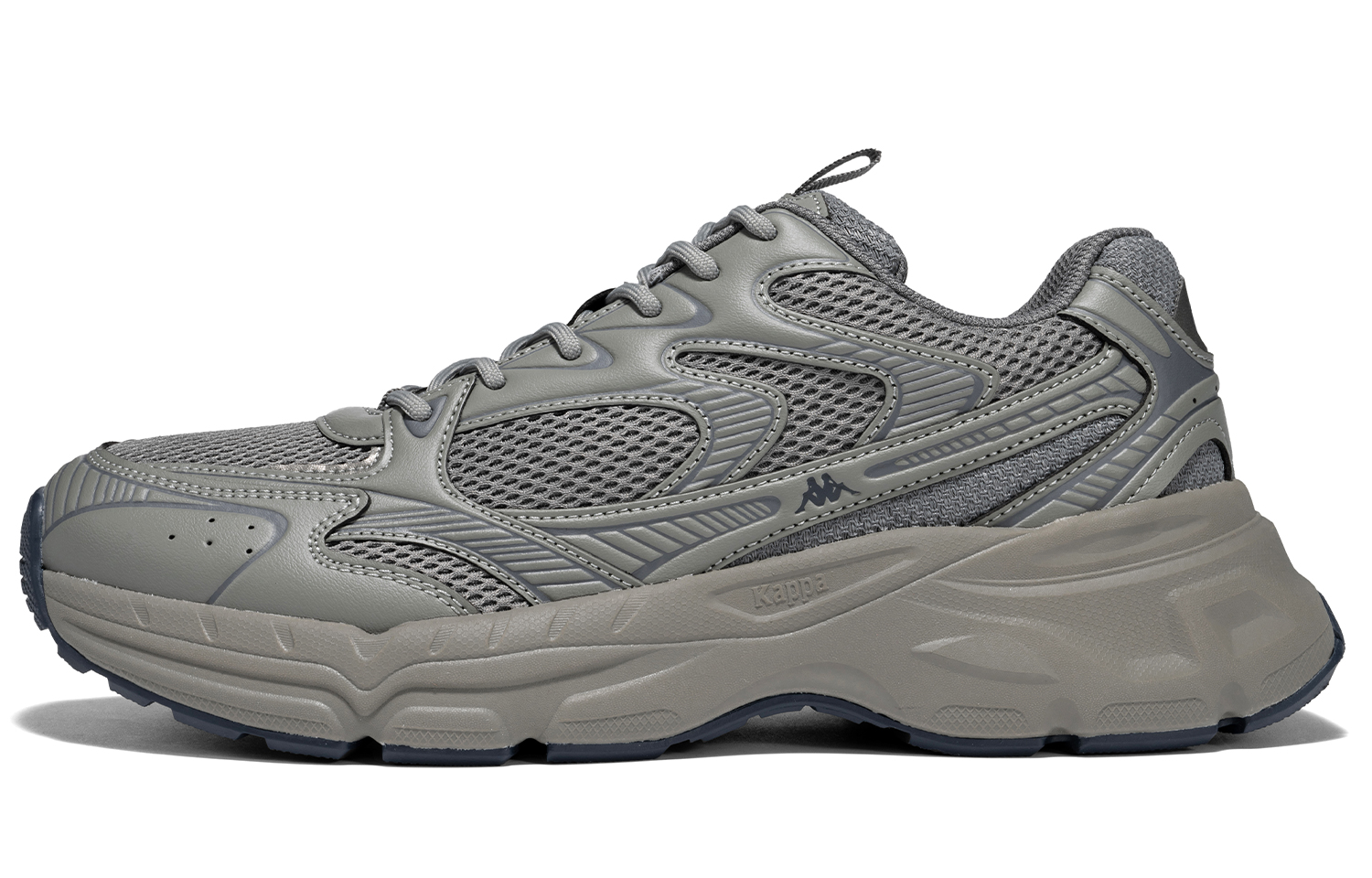 Kappa Kappa Hydrogen Rail Fashionable Retro Mesh Thick Bottom Increased Anti-Slip Breathable Lightweight Low-top Casual Running Shoes Same Style for Men and Women Vetiver Green