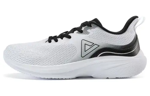 PEAK Comfortable Slip Resistant, Abrasion Resistant, Breathable Low top Running Shoes Men's White Black