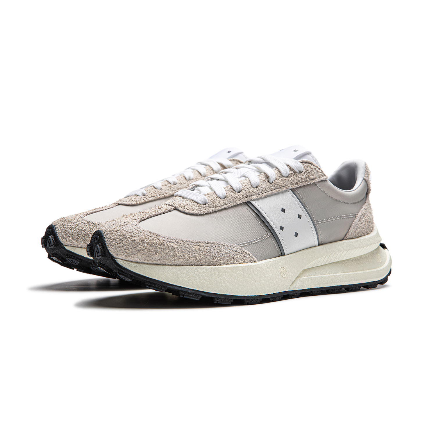 Li Ning Cushioning, Wear Resistant Low top Running Shoes Unisex Gray Beige