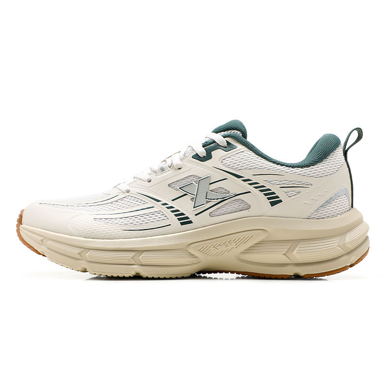XTEP Cushioning Breathable Abrasion Resistant Low top Casual Running Shoes Men’s White Gray Green