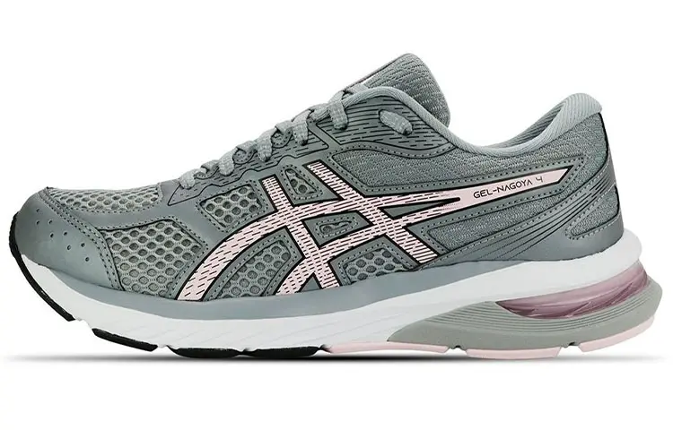 Asics Gel Nagoya 4 Textile, Leather Comfortable Low top Running Shoes Women's Gray