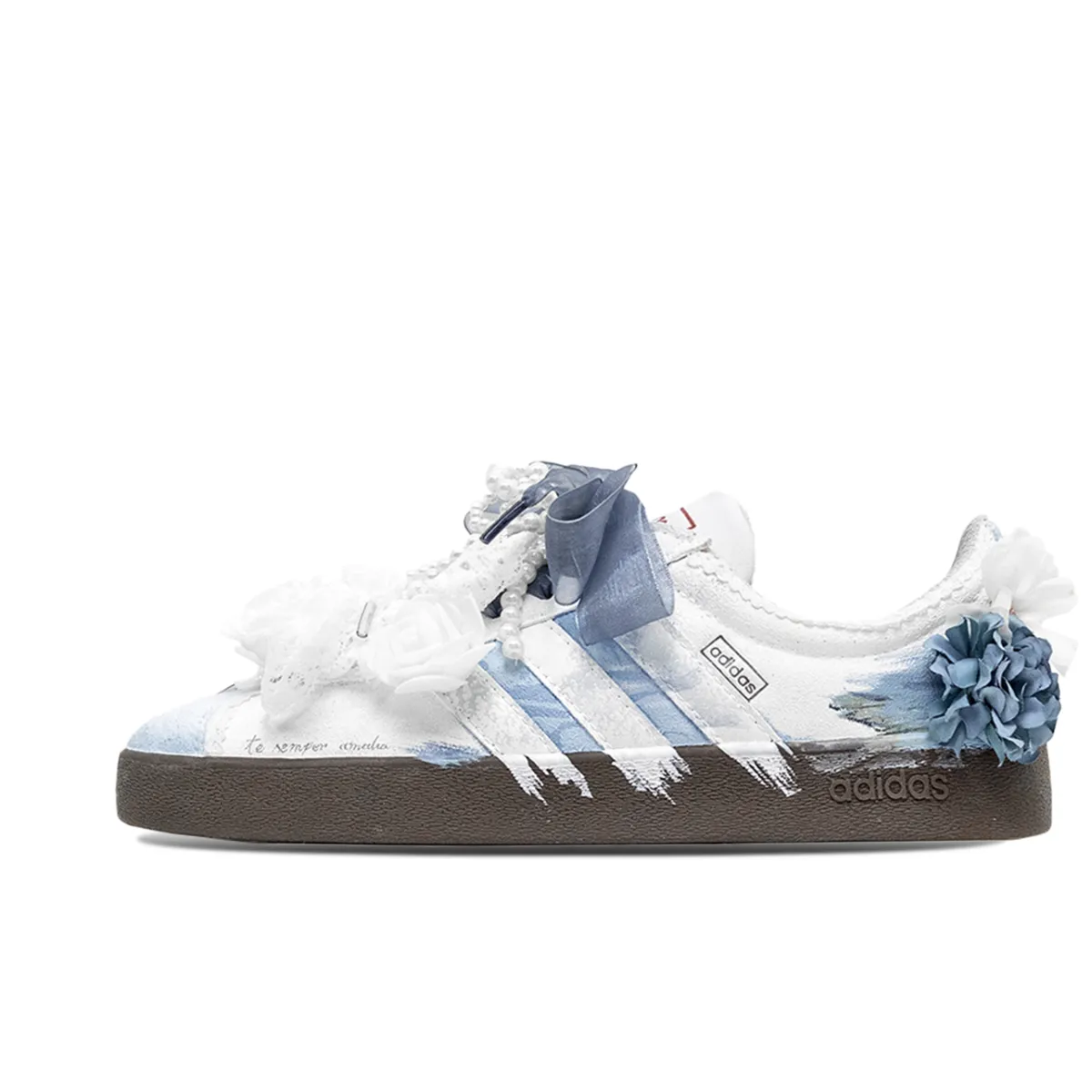 Adidas VL COURT 2.0 Prayer Flower Trust Slip Resistant Cushioning Slip Resistant Cushioning Low top Skateboard Shoes