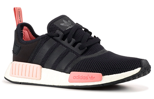 Женские кроссовки adidas originals NMD_R1 (черно-розовые) — 黑/桃粉红 — фото 2