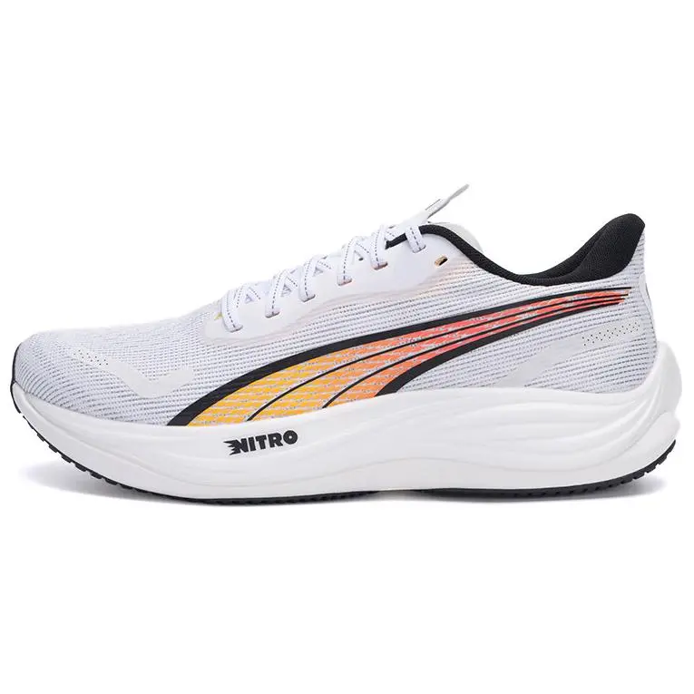 PUMA Velocity Nitro 3 Abrasion Resistant Low top Casual Running Shoes Men's Black White