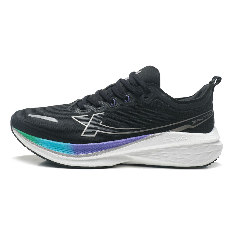 XTEP 5 Speed 2.0 Cushioning, Wear Resistant Low top Slip Resistant Rubber Marathon Training Running Shoes Men’s Black