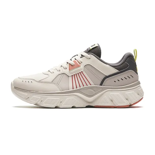 Anta Running Collection Cushioning, Wear Resistant Low top Running Shoes Men's Beige Gray