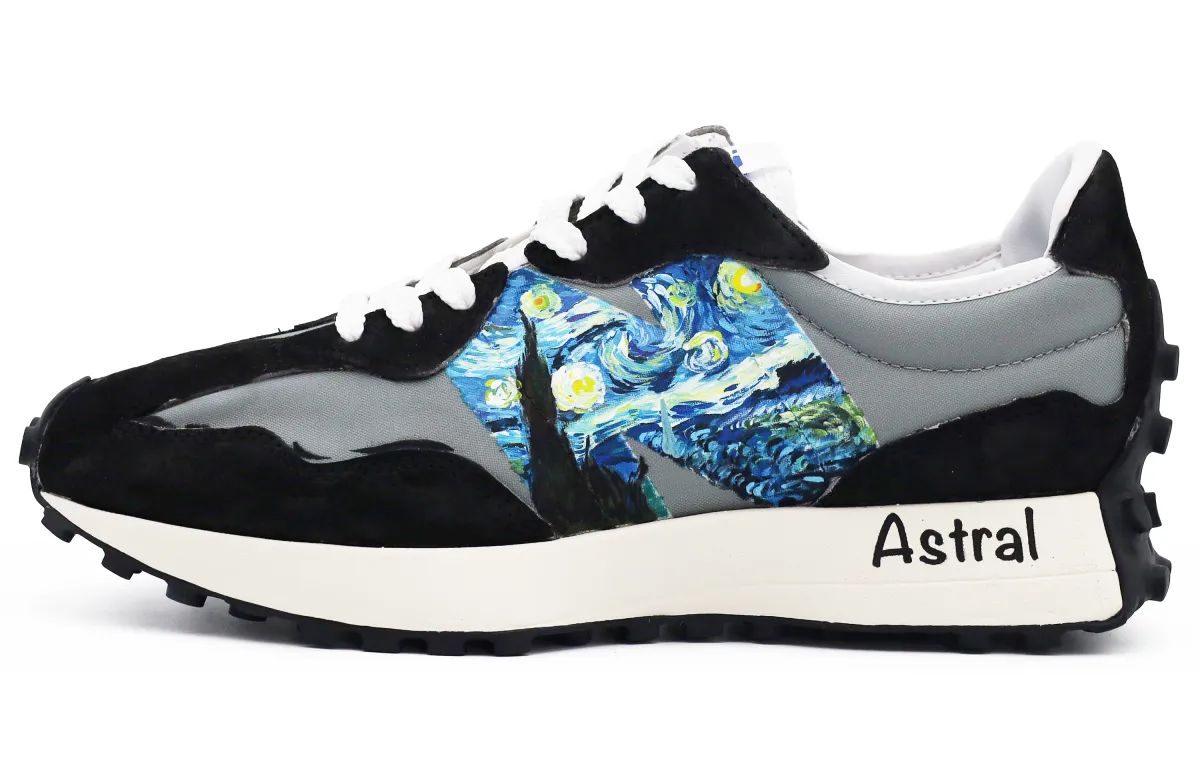 New Balance NB 327 Low top Casual Running Shoes Unisex Black White Gray Blue