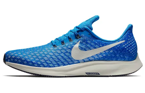 Nike Air Zoom Pegasus 35 versatile, comfortable, non-slip, wear-resistant and lightweight low-top running shoes for men, white and blue