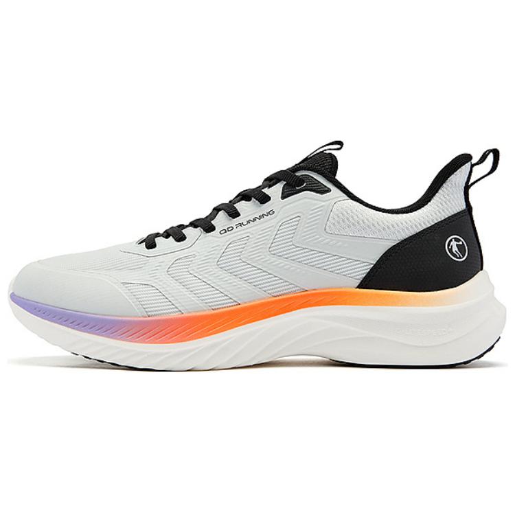QIAODAN Cushioning Slip Resistant Cushioning Slip Resistant Low top Casual Running Shoes Men’s Gray Black Orange