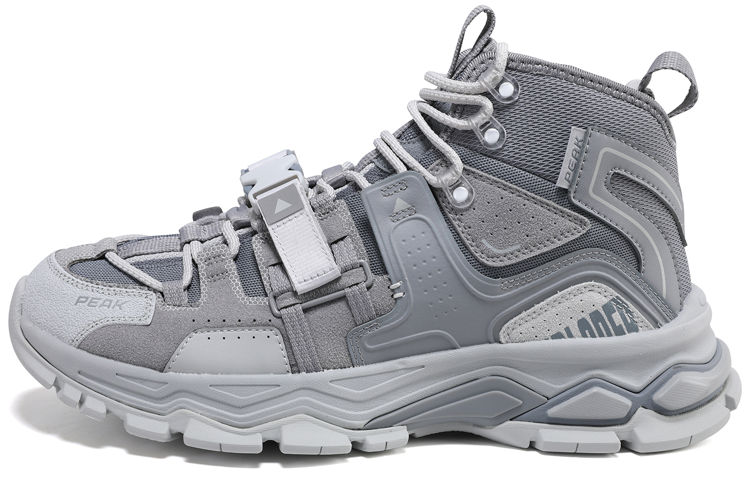 PEAK Cushioning Slip Resistant High top Running Shoes Men’s Silver Gray