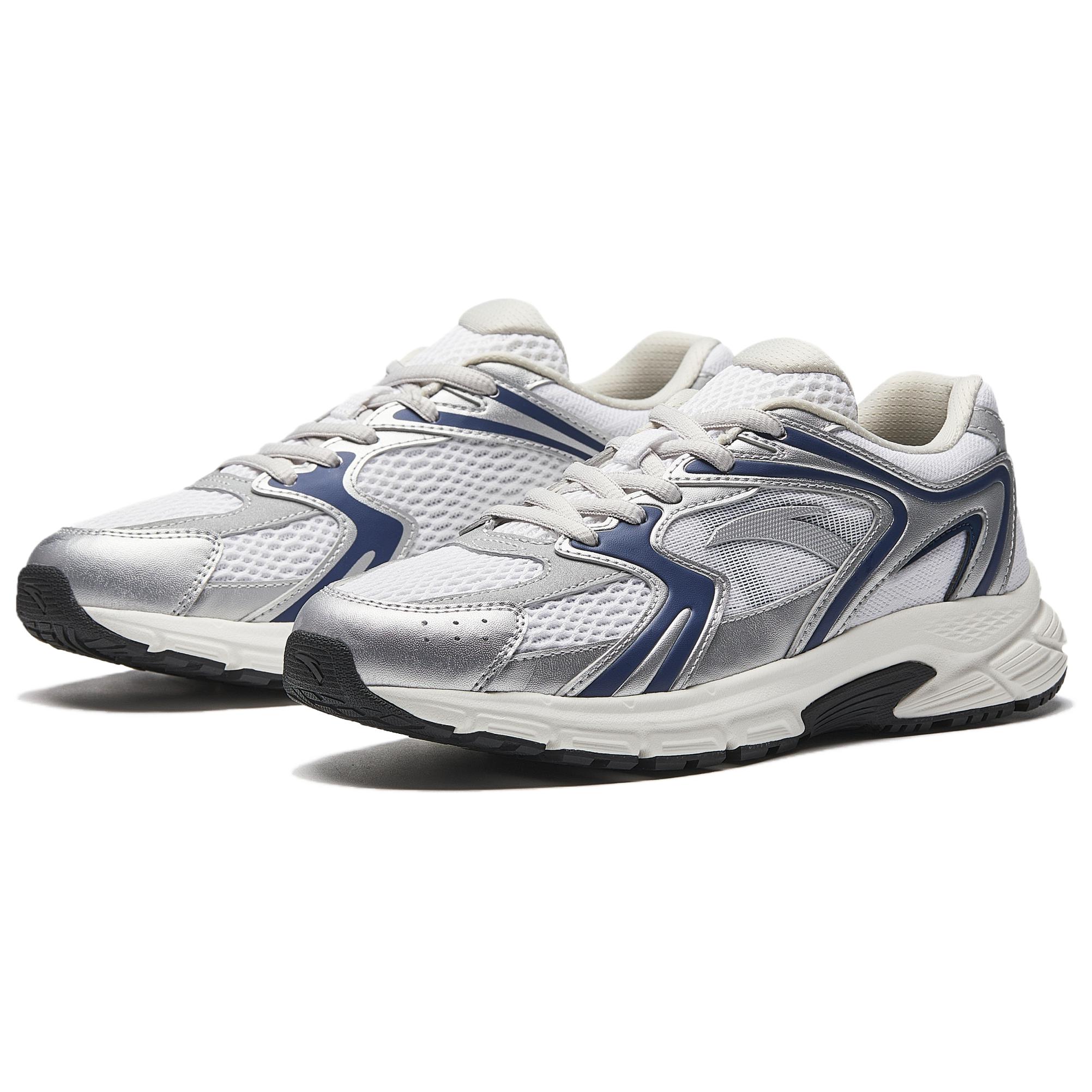 Anta Height Increasing Lightweight Breathable Low top Casual City Commuting Running Shoes Women’s White Silver Blue