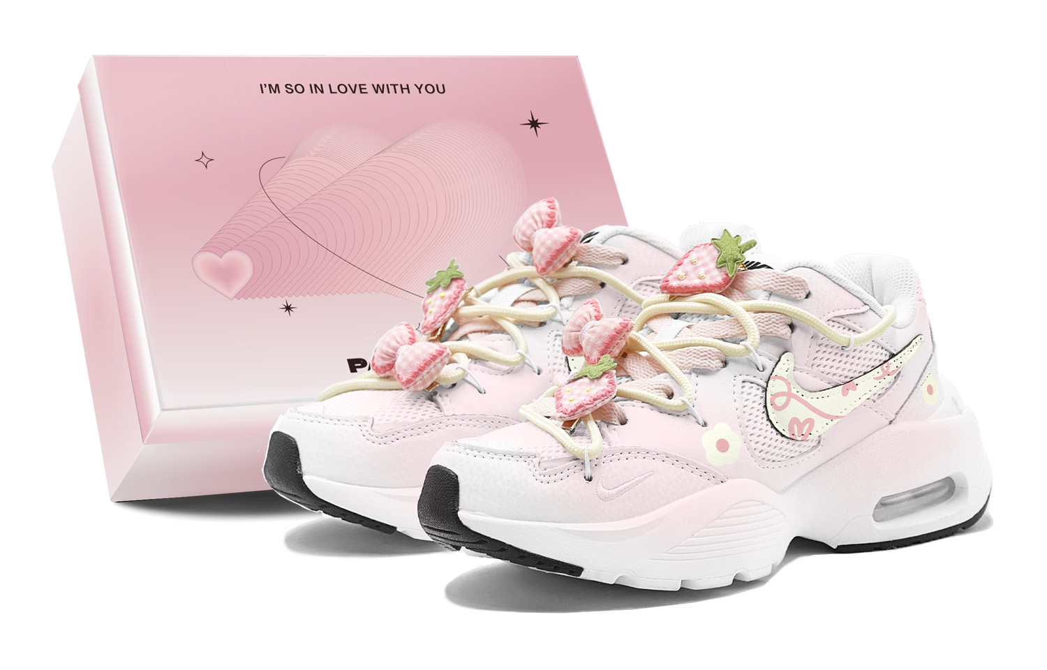 Nike Air Max Fusion Slip Resistant Slip Resistant Low top Y2k Running Shoes Women’s Pink Yellow