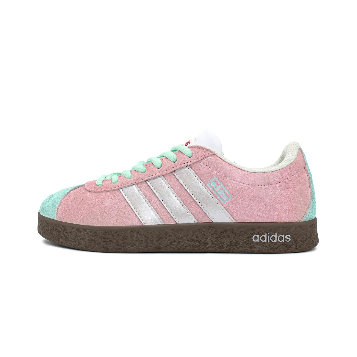 Adidas VL COURT 2.0 Low top Skateboard Shoes Pink Green Silver