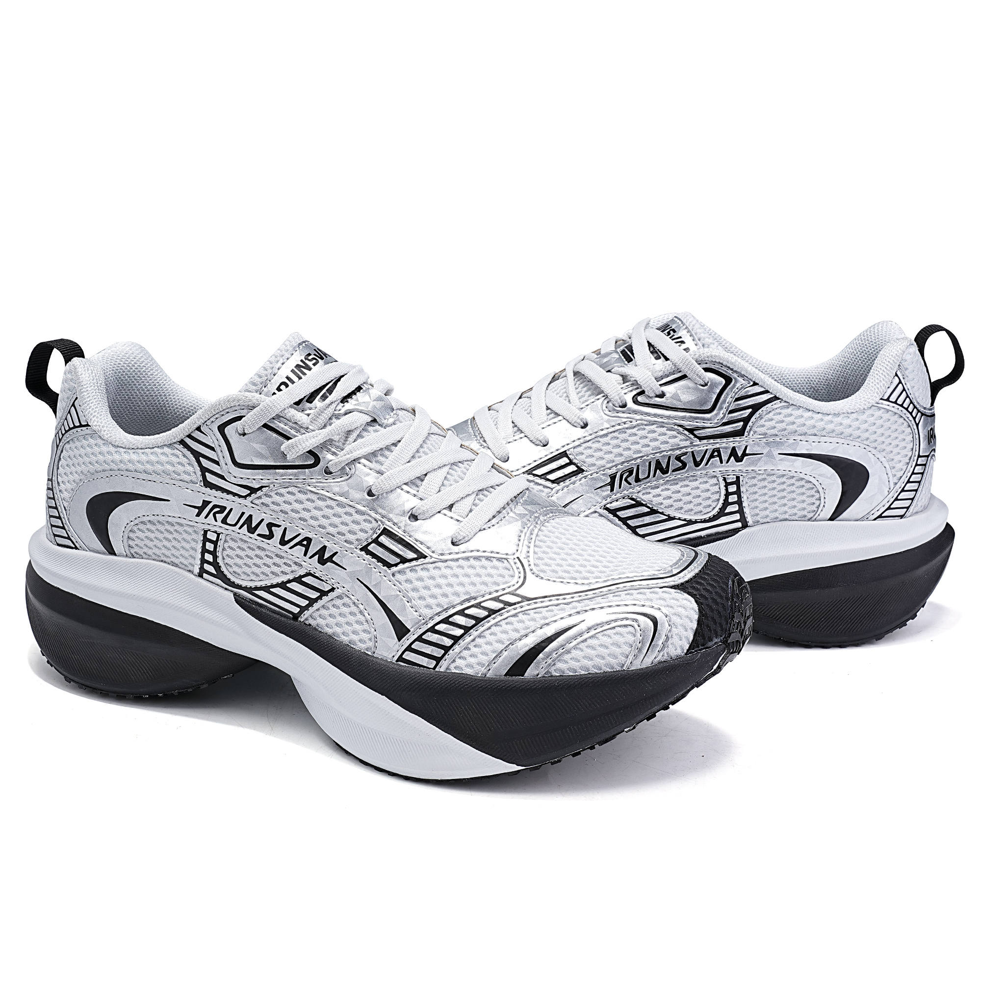 IRUNSVAN Low top Running Shoes Unisex Silver Gray