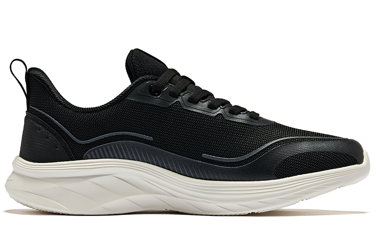 Erke Cushioning, Wear Resistant Low top Running Shoes Women’s Jet Black Bright Silver