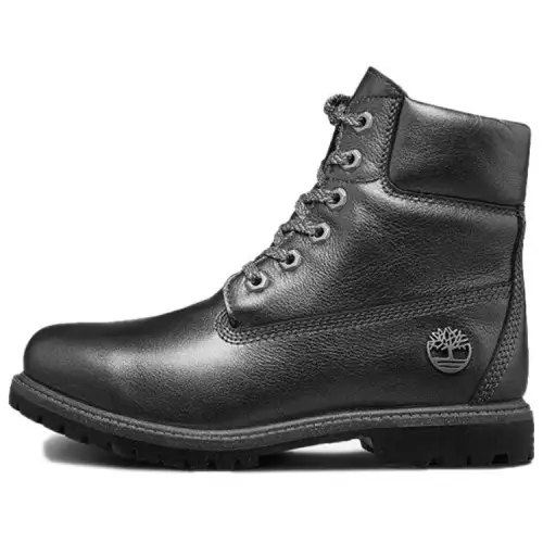 Timberland 6 Inch Heritage Premium Waterproof Pewter Leather Boots 'Black' Women's