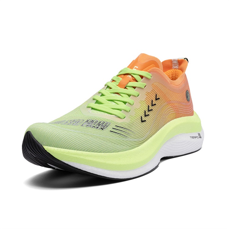 LPMX Rebound Support Abrasion Resistant Lightweight Breathable Slip Resistant Low top Running Shoes Men’s Orange Green
