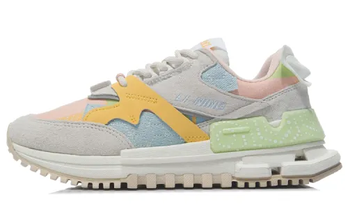 Li Ning 001 Running Shoes Women's Low Top Mist White/Milk Orange Yellow