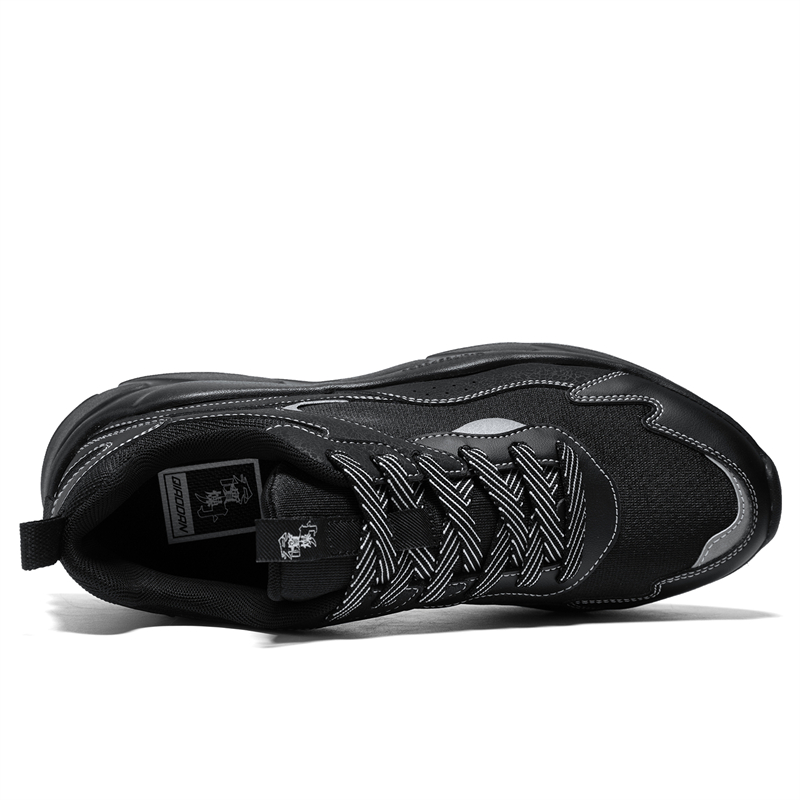 QIAODAN Cushioning Slip Resistant Abrasion Resistant Low top Casual Running Shoes Men’s Black Silver