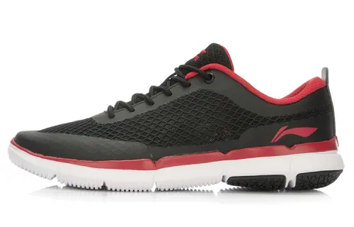 Li Ning Cushioning Breathable Abrasion Resistant Slip Resistant Low top Running Shoes Men's Manchu Red