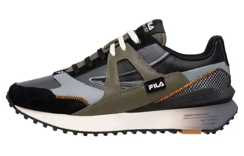 FILA Cushioning Abrasion Resistant Breathable Support Low top Running Shoes Men's Black